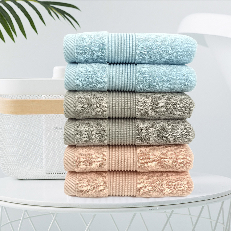 Wholesale pure cotton towels, household absorbent face towels, adult and student bath towels, gifts, labor protection towels, customized pic 1