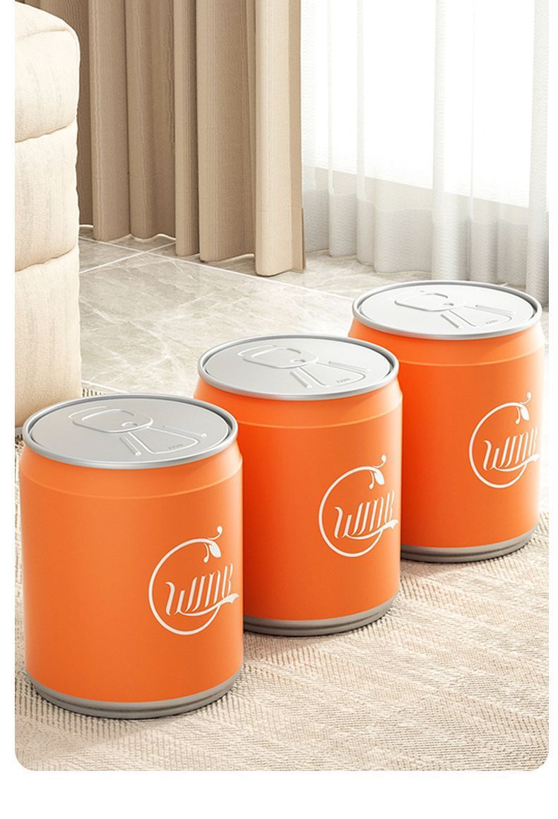 网红垃圾桶可乐易拉罐创意大容量带盖按压式卧室客厅家用收纳纸篓详情6