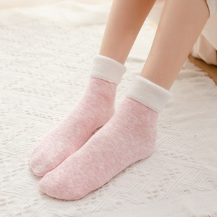 Autumn and winter nylon fleece thickened snow socks, casual home floor socks, anti-pilling street short socks manufacturer wholesale pic 7