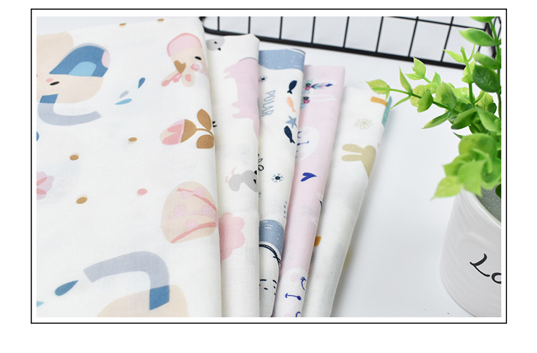 Combed bamboo cotton double-layer printed gauze baby Class a home wear bamboo cotton gauze fabric bamboo fiber gauze pic 39