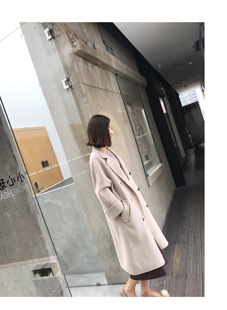 森系毛呢h型大衣女小个子中长款过膝初冬2022新款外套时尚秋冬款详情12