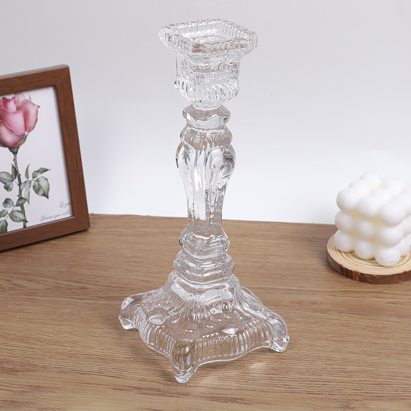 ins French-style European-style pole-shaped hall, high-legged glass crystal candlesticks, bar, milk tea shop, soft decoration and living room pic 5
