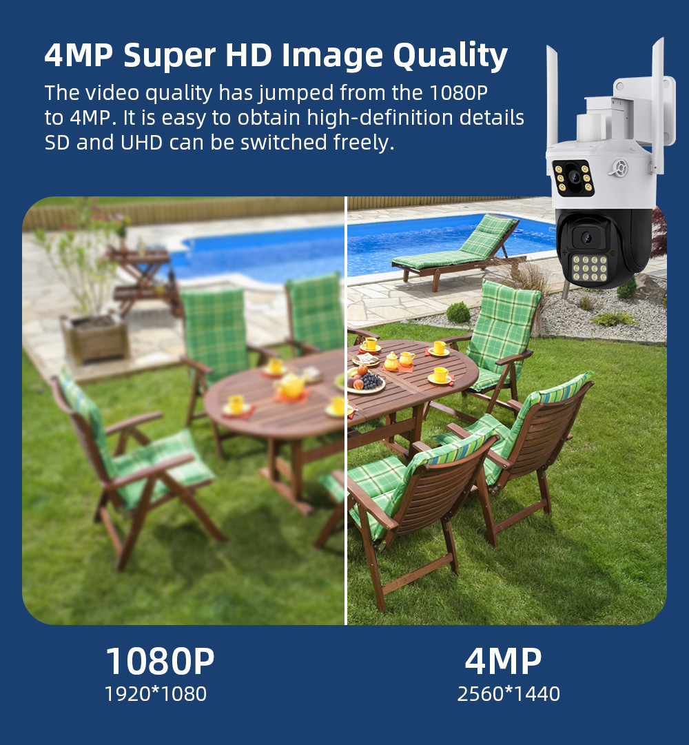 ICSEE dual-camera gun ball surveillance camera, a 360-degree home outdoor high-definition monitor with no blind spots pic 3