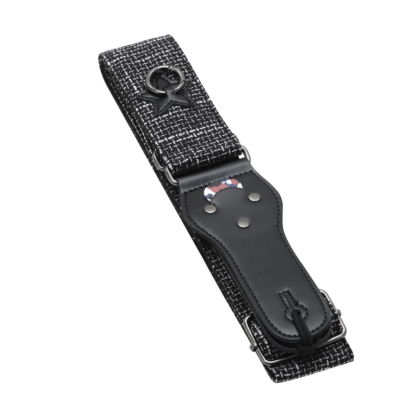 批发吉他背带可插拨片贝司肩带涤纶斜跨加宽印花带卡扣男女生背带详情4