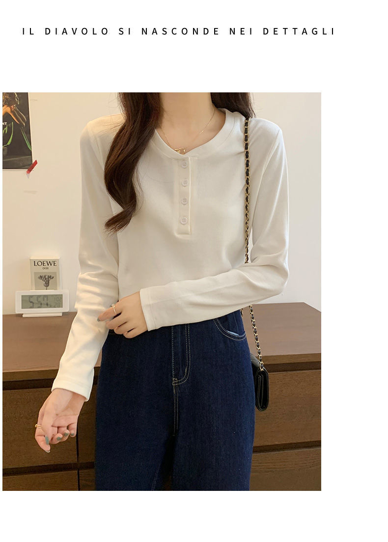 早秋长袖T恤女打底衫春秋内搭上衣小衫新款2022时尚休闲ins女装潮详情5