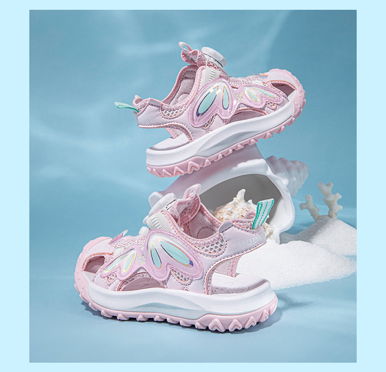 哈比熊女童凉鞋夏季款女生包头凉鞋旋转扣女童透气沙滩鞋厂家直销详情10