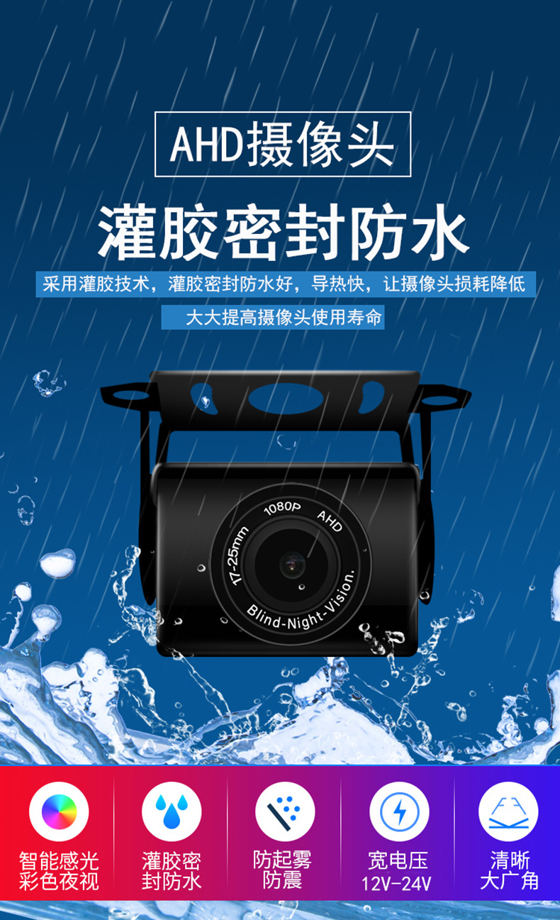 货车行车记录仪高清前后双录像高清倒车影像收割机两路监控一体机详情8