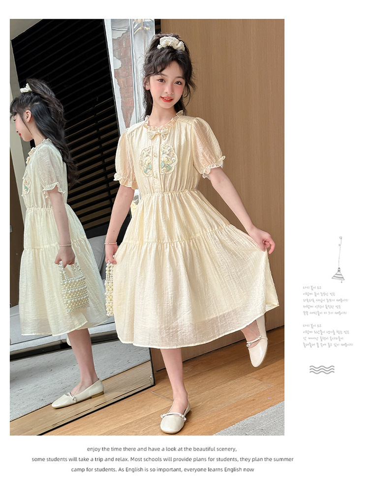 国潮女童连衣裙夏装2025新款儿童洋气时髦国风汉服裙子女孩夏款公主裙详情17