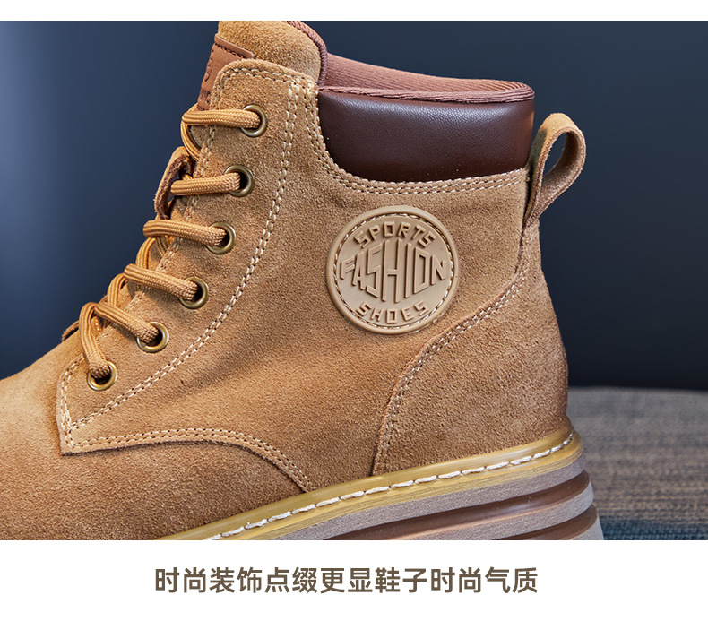 欧洲站马丁靴女2023秋季新款软皮软底复古女短靴牛反绒磨砂工装靴详情17