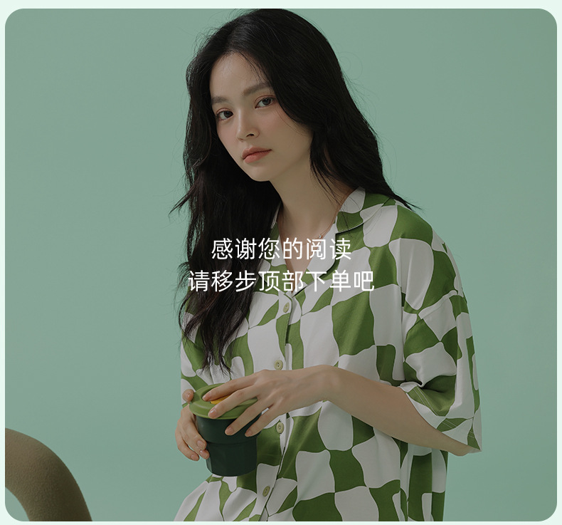 【 Antibacterial Cotton 】 Spring and summer stretched-frame cotton nightwear for women, mid-length skirts, short sleeves, thin pure cotton women's home wear pic 16