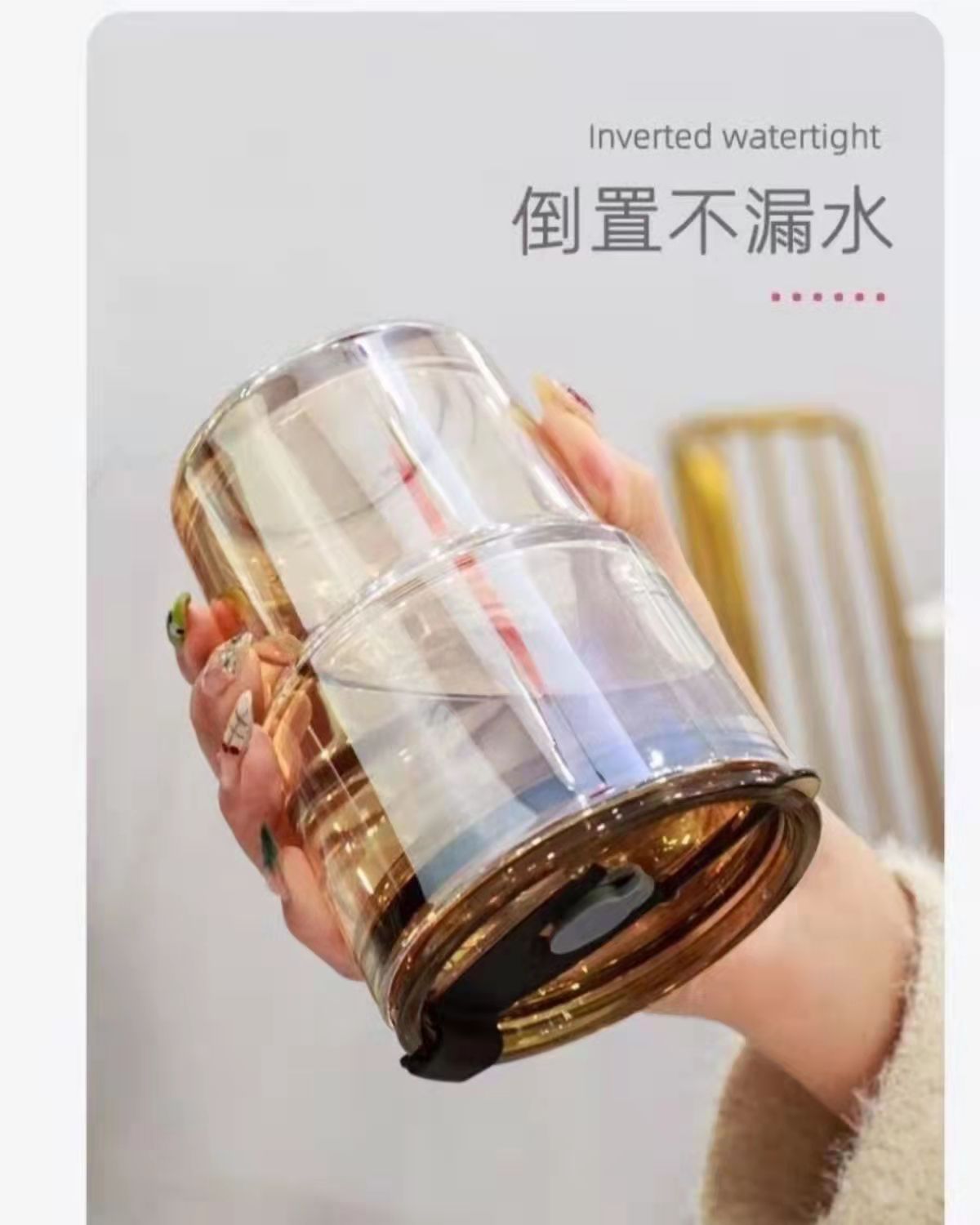 Creative bamboo joint cup, glass straw cup, travel cup, portable glass cup, office coffee cup, opening event gift pic 6