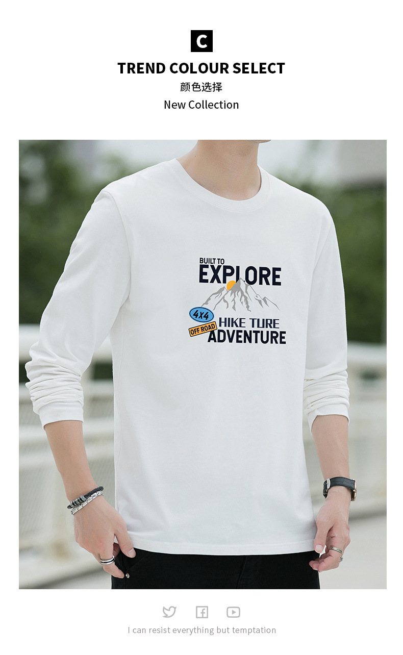 新款春秋季男士长袖t恤男潮牌棉体恤男T宽松薄款卫衣上衣服男装潮详情26