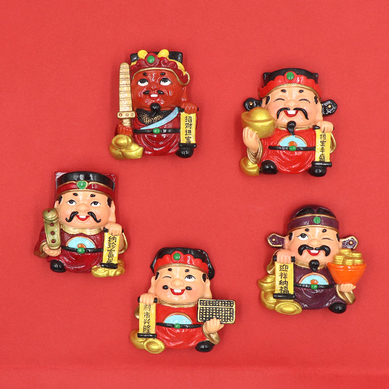 专业厂家定制 创意中国新年财神树脂冰箱贴 家居装饰立吸铁石体磁贴 春节喜庆礼品定制详情4