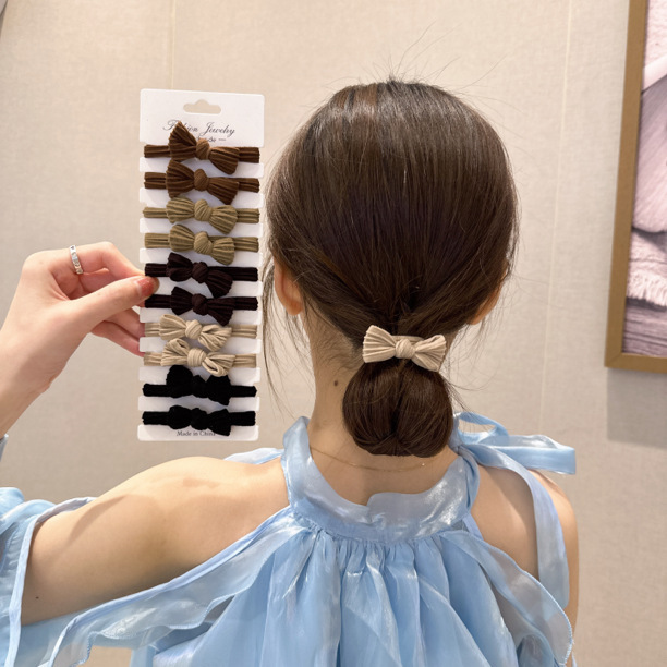 创意款简约蝴蝶结头绳大肠发圈百搭不伤发高弹力发绳加粗皮筋批发详情3