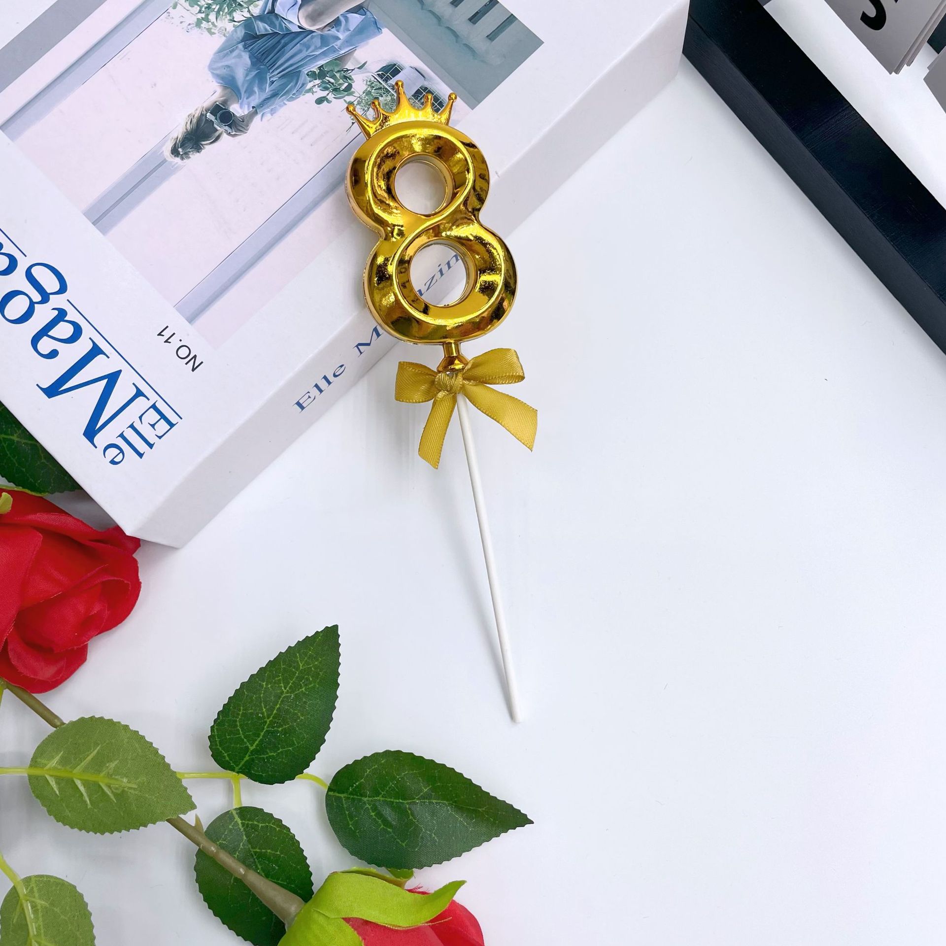 跨境创意新品3D立体皇冠数字插件派对生日蛋糕烘焙甜品台装饰摆件详情17