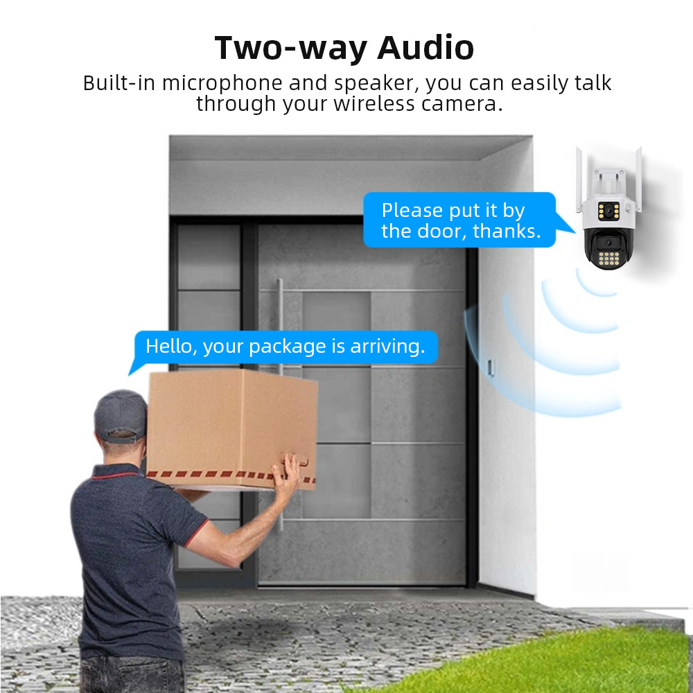 ICSEE dual-camera gun ball surveillance camera, a 360-degree home outdoor high-definition monitor with no blind spots pic 8