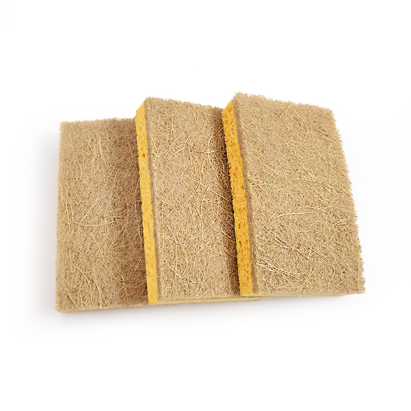 定制供应各款式天然剑麻椰棕木浆棉海绵擦锅刷厨房清洁洗碗海绵块详情8