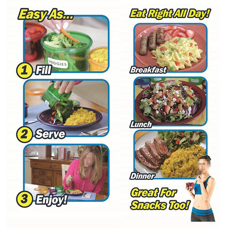 Creative Perfect Portions 7-piece set portable outdoor lunch box diet control lunch box pic 7