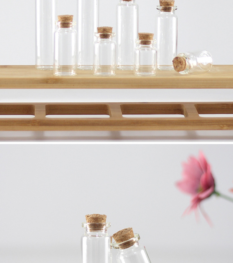 Wholesale of 22mm diameter snap-on wooden stopper glass bottles, candy bottles, wish bottles, message bottles, baby and fetal hair bottles pic 11