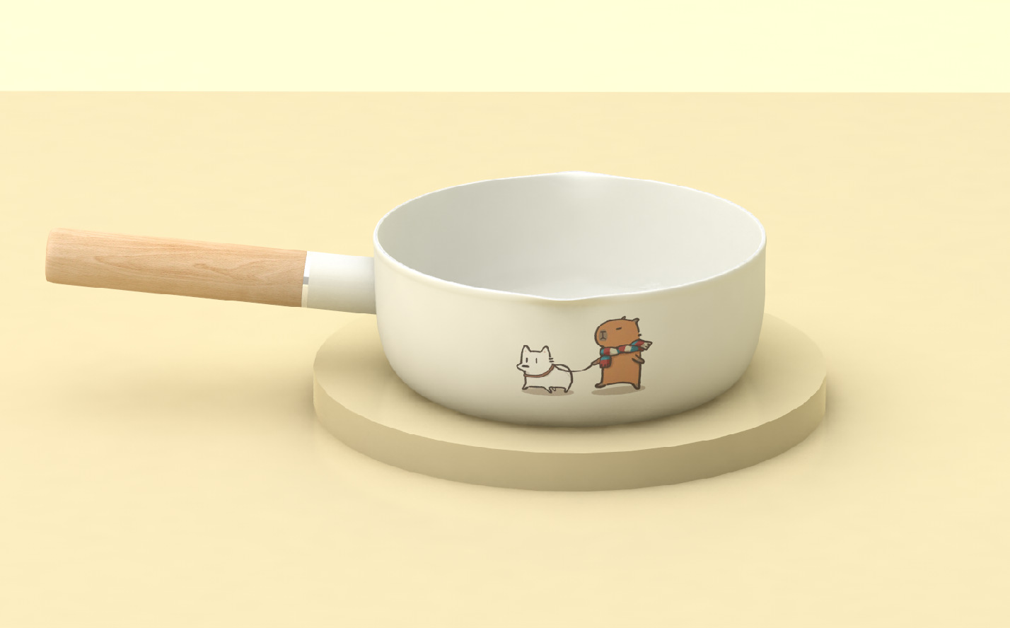 韩式珐琅锅雪平锅珐琅奶锅迷你陶瓷锅宝宝辅食锅牛奶锅泡面锅详情2