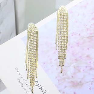 S925银针韩国耳饰流苏长款锆石耳环耳坠批发夏季新娘饰品耳环厂家详情3
