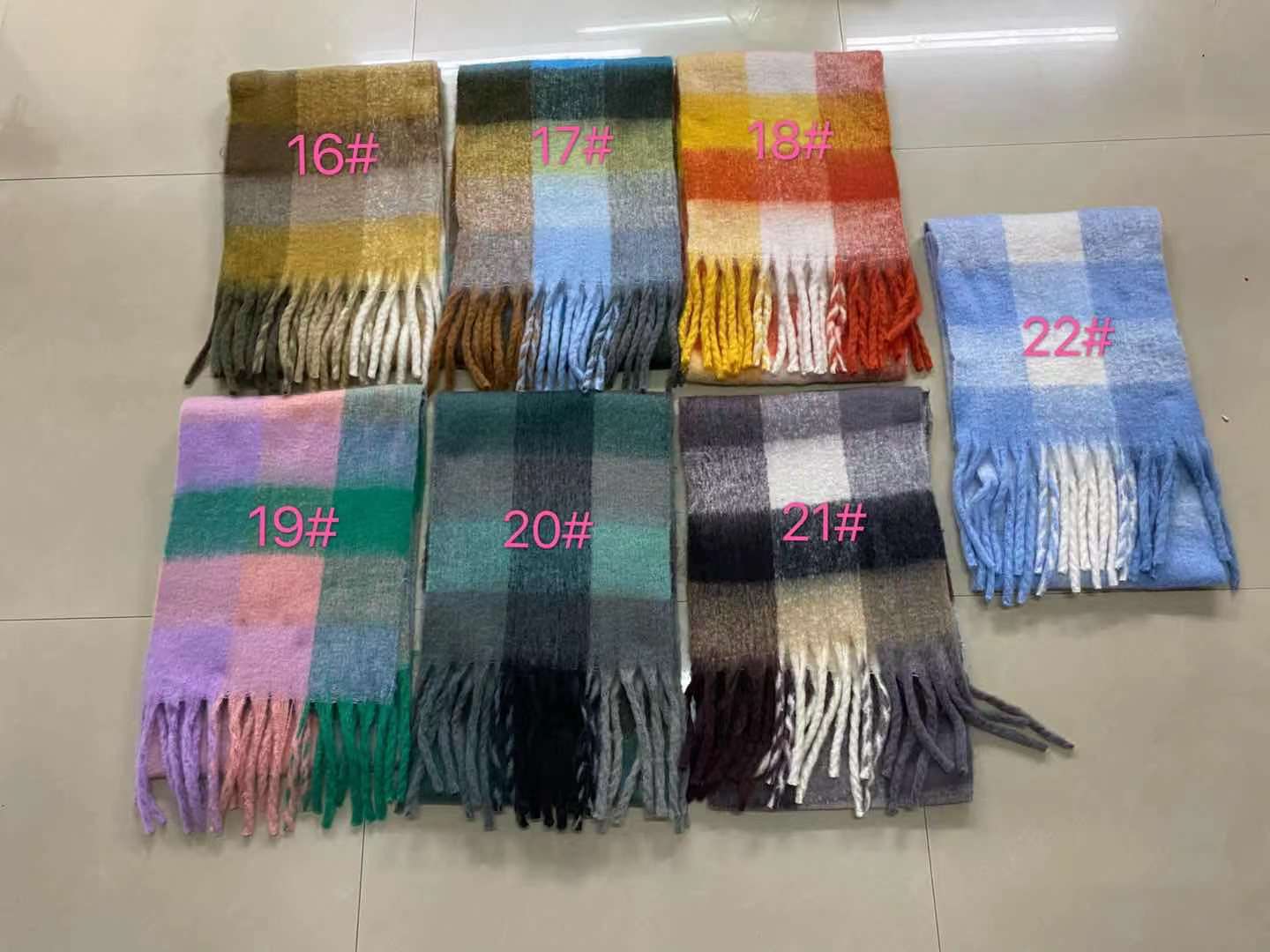 圈圈纱彩色AC格子围巾女冬季加厚保暖仿马海毛粗须仿羊绒披肩外贸详情52