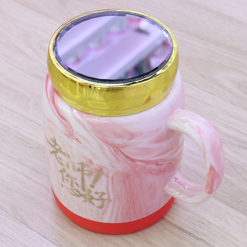 节庆用品教师节礼品大理石纹陶瓷马克杯镜面杯盖橡胶隔热圈底水杯镀金老师辛苦了字样家用办公室个人商务礼品毕业生送老师的礼物详情7