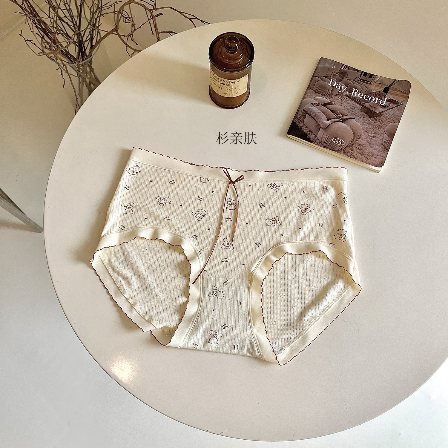 日系无感抑菌裆内裤少女学生蝴蝶结可爱中腰提臀舒适女士三角裤头详情14