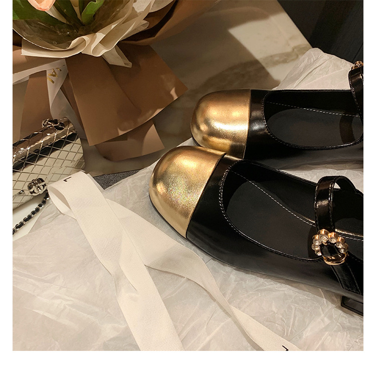 百搭时装真皮女鞋春秋小香风气质单鞋子法式玛丽珍鞋女高跟鞋粗跟详情28