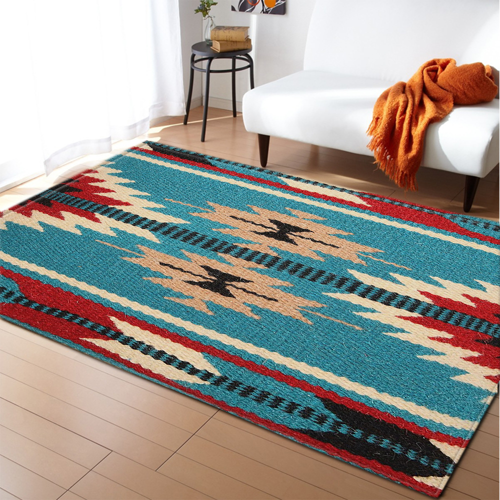 Ethnic-style retro European-patterned large carpet, square floor mat, cross-border manufacturer supply, one-piece consignment, stripes pic 8