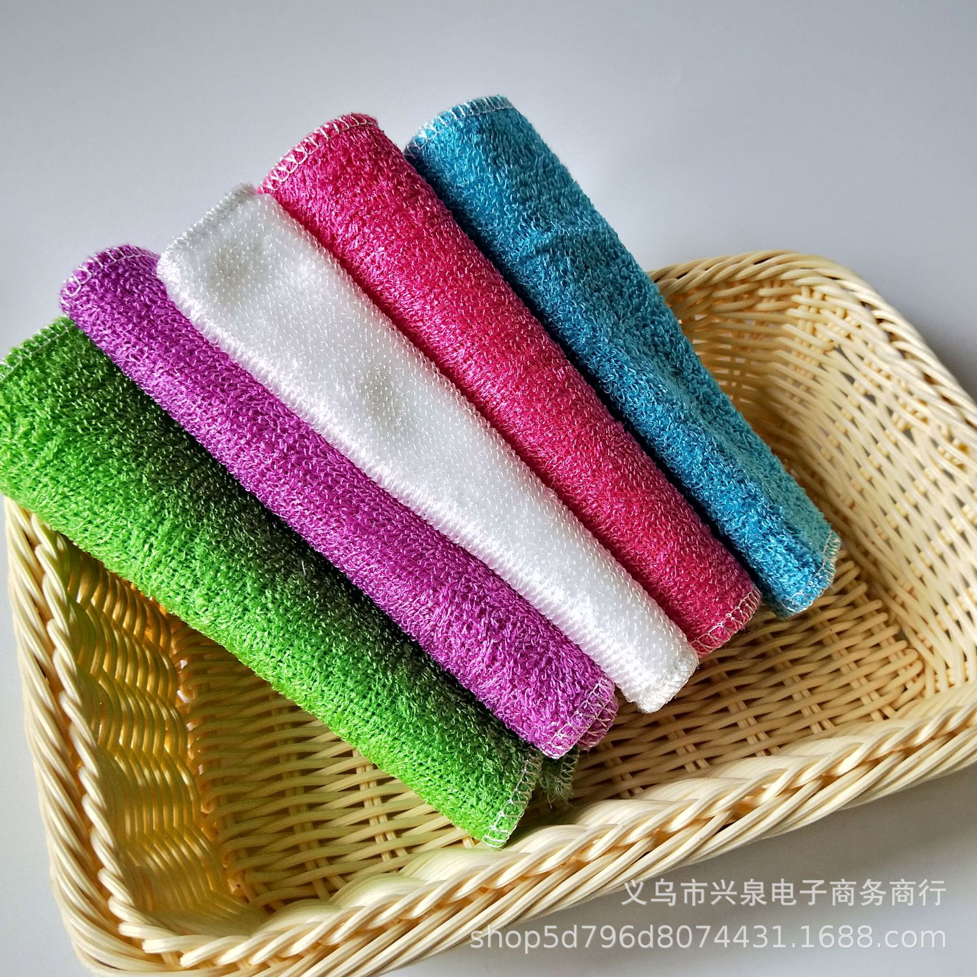 18*23 bamboo fiber dishcloths, oil-free scouring pads, absorbent dishcloths, rags, bamboo charcoal, bamboo fiber, 2 yuan supply pic 5