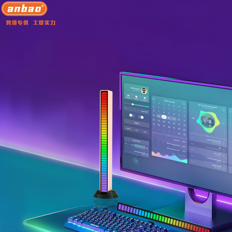 32-light RGB sound pickup light, rhythm light, car ambient light, e-sports music, 32-LED creative sound pickup light pic 1
