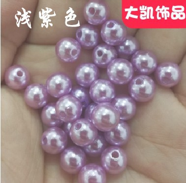Through-hole pearl grass green jewelry accessories ABS imitation pearl perforated Yiwu manufacturer cut thread pearl string beads perforated round beads pic 4