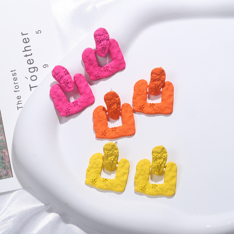 European and American style, retro geometric shape, fashionable ear studs, industrial style, grand and exaggerated design sense, simple and elegant earrings pic 7