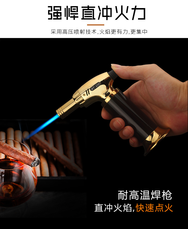 厂家直供直冲喷火器雪茄专用打火机丁烷户外防风烧烤野餐点火器详情3