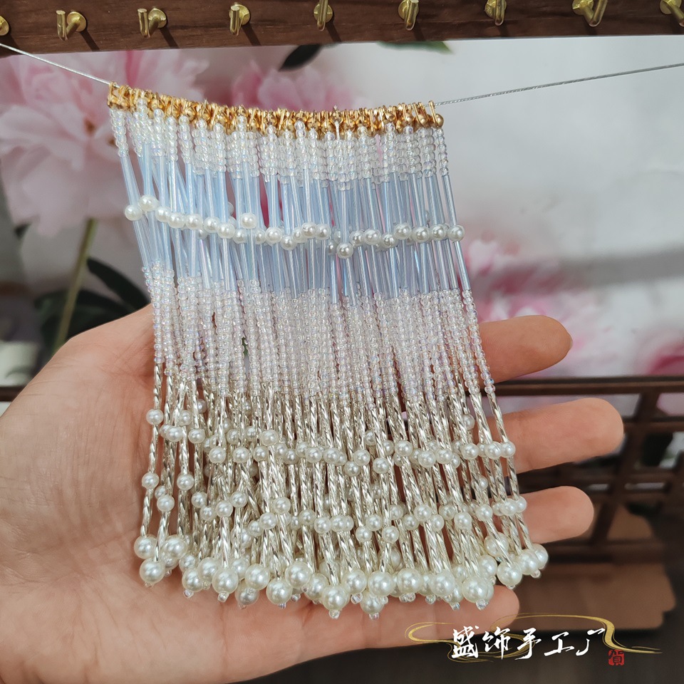 米珠流苏穗子汉服古风发簪头饰旗袍挂件步摇头饰发饰珍珠琉璃玻璃详情3