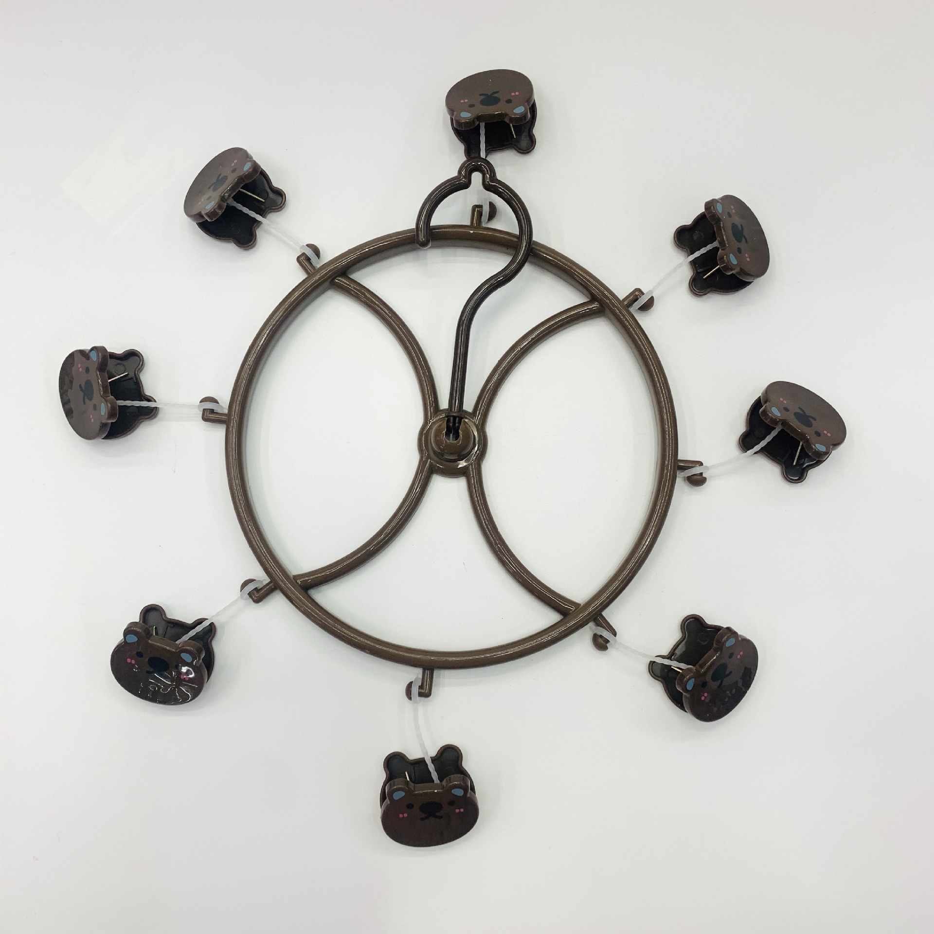 家用衣架卡通塑料8个夹子晒晾衣架内衣裤袜子可爱圆形晾晒衣架详情10