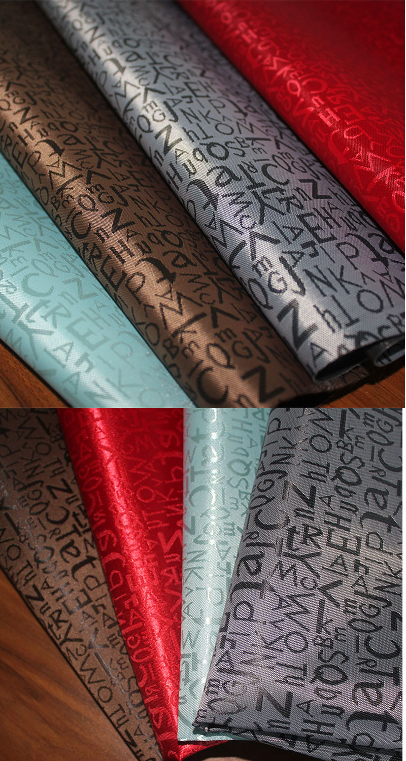 Polyester fabric, bag fabric, jacquard foam fabric, thickened fabric, printed small letters pic 1