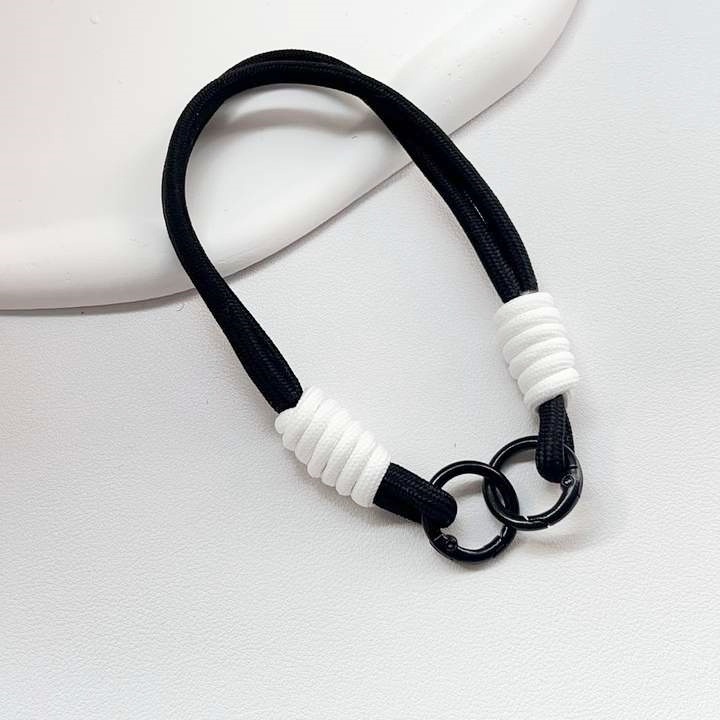 简约ins拼色编织绳短款手机挂绳ccd相机挂件手提挂饰男女腕带双扣详情16