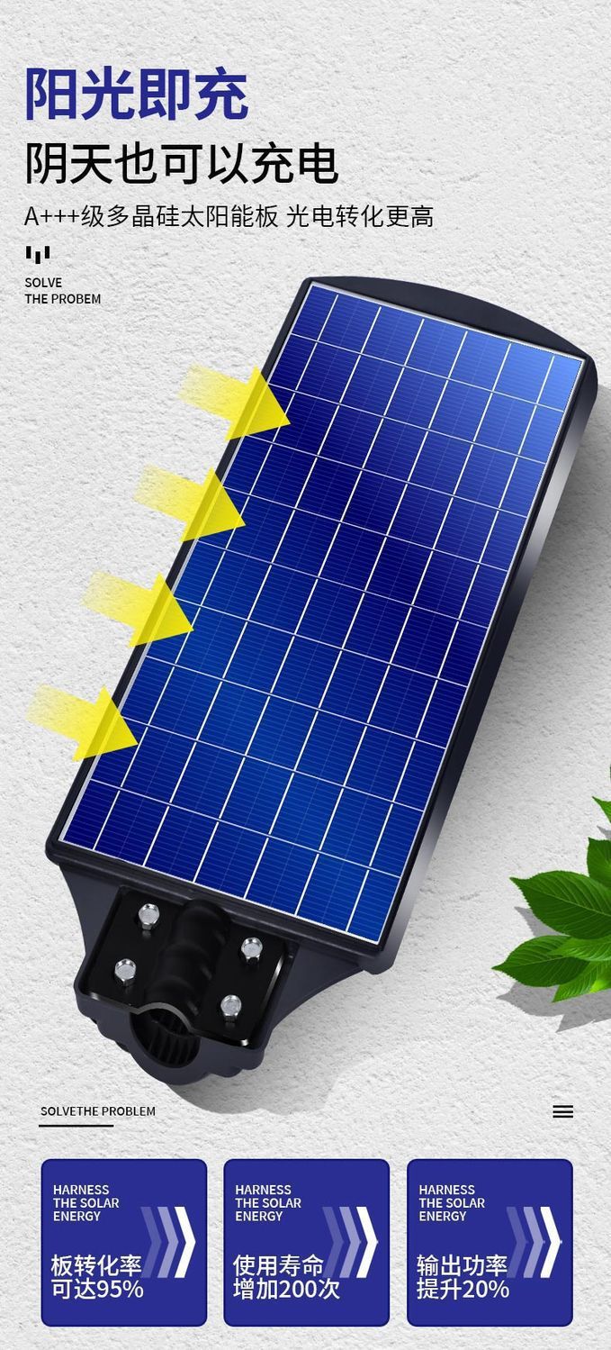 惠民新款太阳能灯庭院灯户外灯家用室内外一体化新农村路灯照明灯详情34