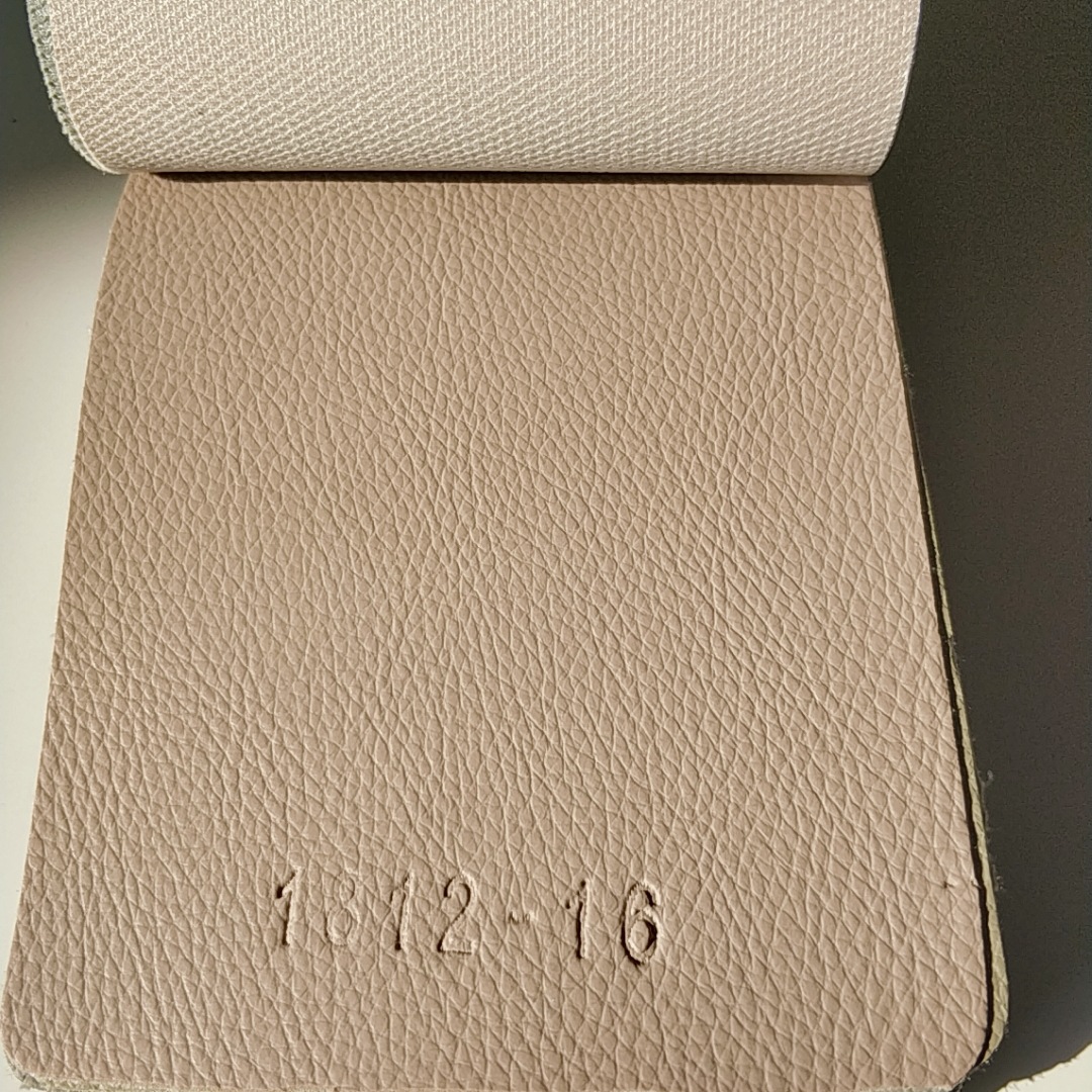 0.7mm waterproof and scratch-resistant PVC leather fabric with a small lychee pattern knitted base for office sofa leather car seat interior pic 9