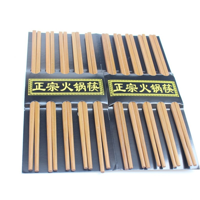 Yiwu two-yuan store 10-pair set of authentic hot pot chopsticks, 24cm bamboo chopsticks, opp bag bamboo and wood chopsticks pic 2