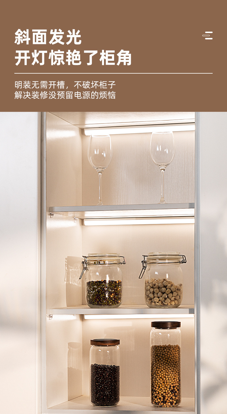 Wholesale wardrobe LED night lights, home sensor lights, wireless intelligent remote control sensor right-angle lights, light luxury lights, night lights pic 7