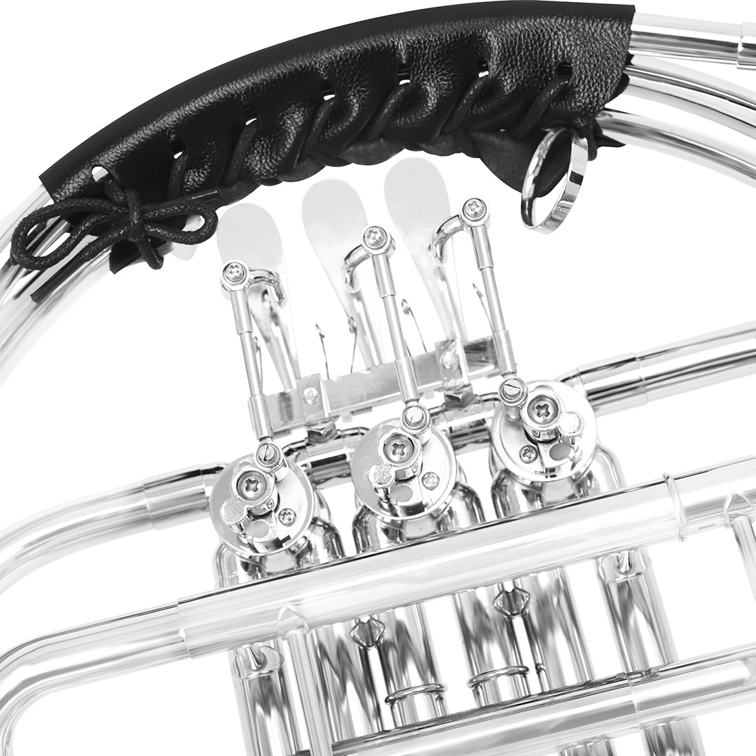MBAT nickel-plated French horn Bb key split flat three-key French horn orchestra plays brass French horn, a brass wind instrument pic 18