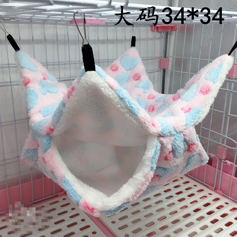 蜜袋鼯保暖双层夹层吊床小宠吊床悬挂式松鼠睡袋宠物用品仓鼠吊床详情34