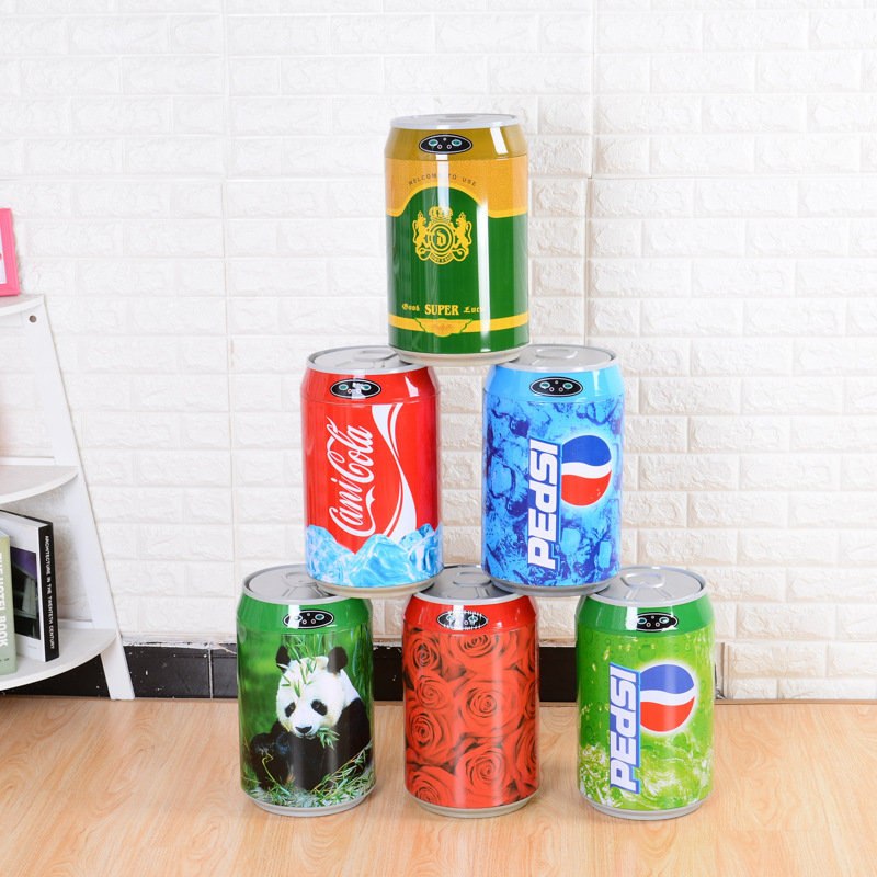 Home stainless steel trash can, creative round cola can, living room storage bucket, sensor-activated electronic trash can pic 3