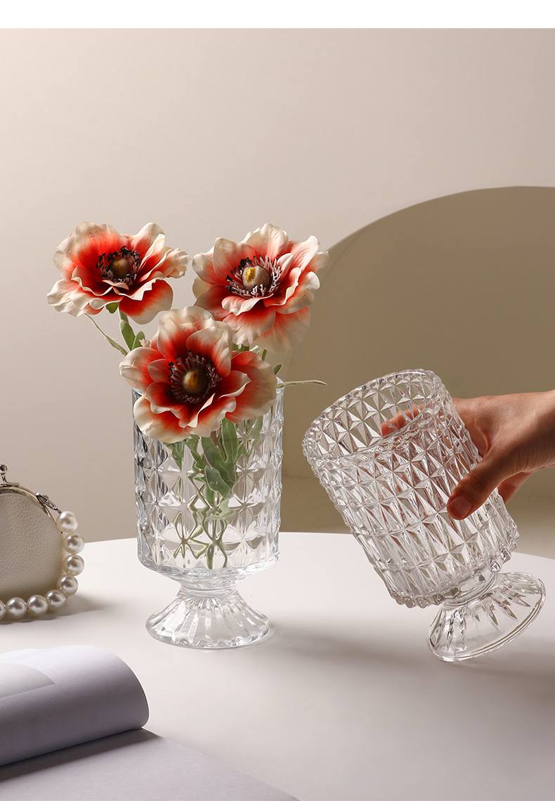 贝汉美轻奢透明玻璃花瓶摆件客厅高颜值ins水培插花网红简约花器工艺品详情12
