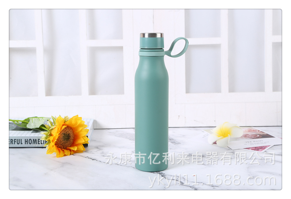 Portable cola bottle, sports frosted gradient color water cup, thermos cup, home stainless steel outdoor water bottle, shoulder strap, portable screwdriver pic 8