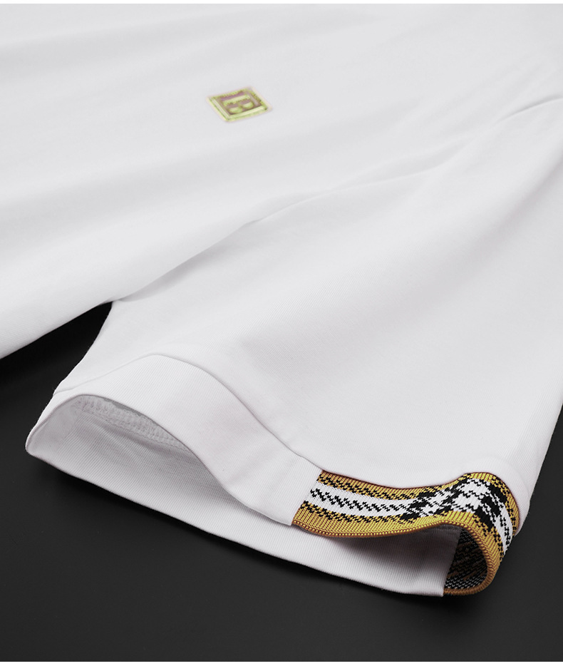 Summer thin short-sleeved T-shirt for men, light luxury and slim fit, ice silk cotton high-end letter printed round-neck T-shirt, trendy top pic 11