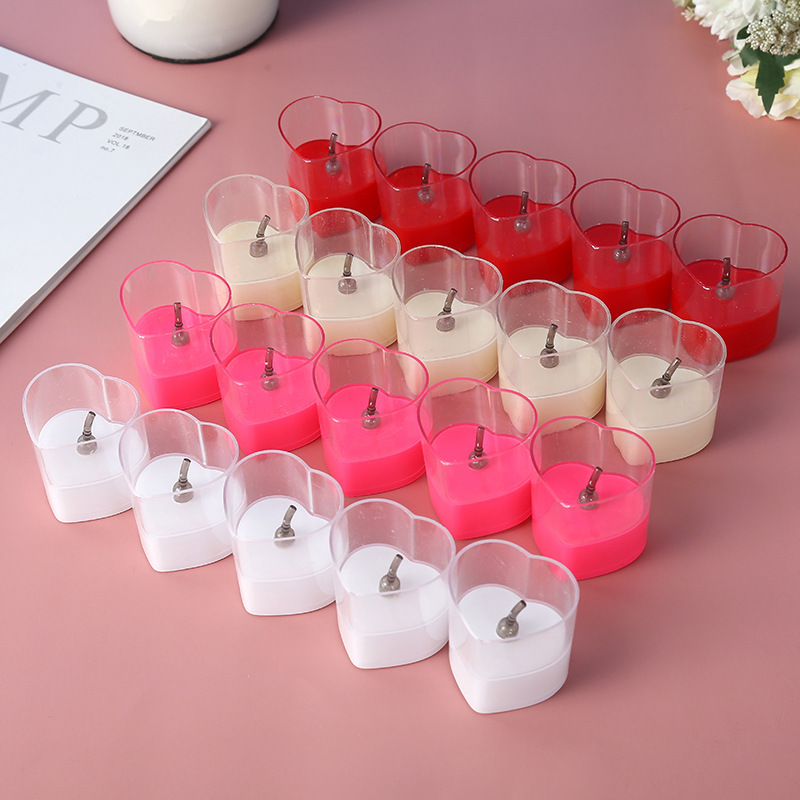 LED heart-shaped electronic candle lamp, heart-shaped candle decorative handicrafts and ornaments pic 2